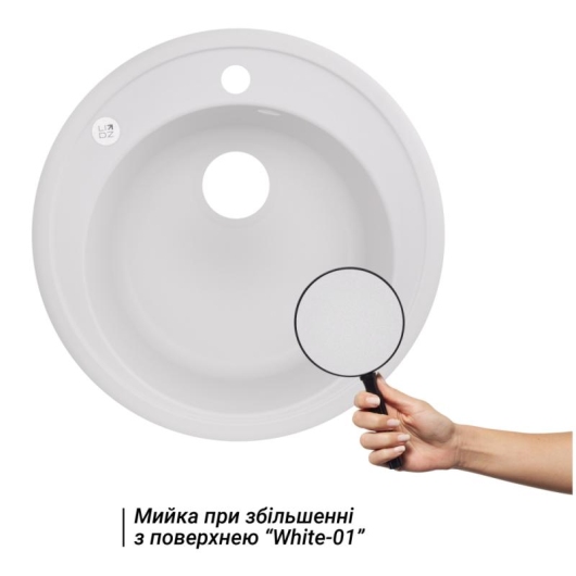 Кухонная мойка Lidz D510/200 WHI-01 (LIDZWHI01D510200) купить в САНН Одесса, изображение 3