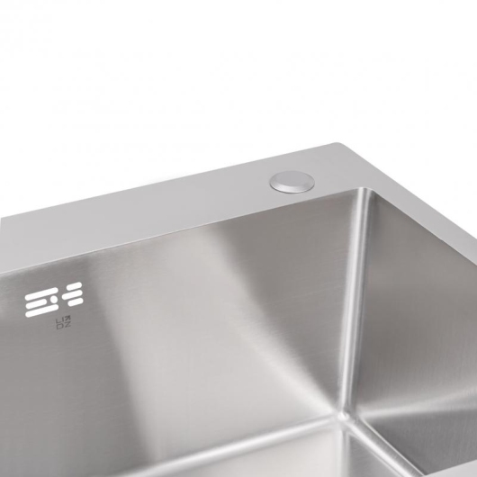 Мойка для кухни с двумя чашами интегрированная Lidz Handmade H7843 (LDH7843BRU35387) Brushed Steel 3,0/1,0 мм купить в САНН Одесса, изображение 6