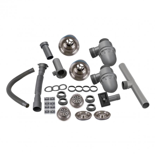 Мойка для кухни с двумя чашами интегрированная Lidz Handmade H7843 (LDH7843BRU35387) Brushed Steel 3,0/1,0 мм купить в САНН Одесса, изображение 9