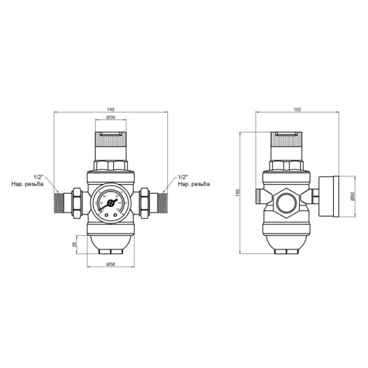 Фильтр самопромывной Thermo Alliance Forte 1/2" с редуктором SF128W15 купить в САНН Одесса, изображение 2
