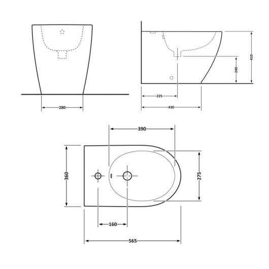 Биде напольное Qtap Robin 560x355x410 White QT13441381W купить в САНН Одесса, изображение 2