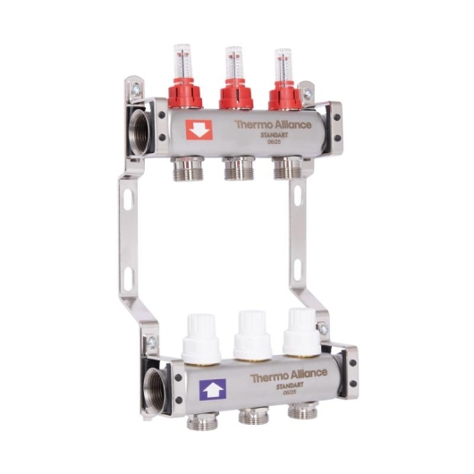 Коллектор с расходомерами Thermo Alliance Standart 1" 3 выхода SD0043 купить в САНН Одесса, изображение 3