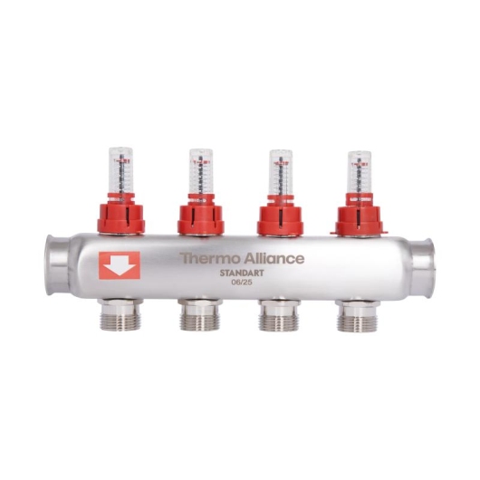 Коллектор с расходомерами Thermo Alliance Standart 1" 4 выхода SD0044 купить в САНН Одесса, изображение 4