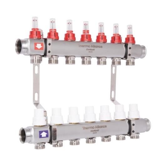 Коллектор с расходомерами Thermo Alliance Standart 1" 7 выходов SD0047 купить в САНН Одесса, изображение 3