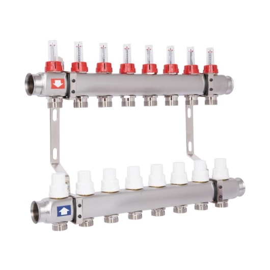 Коллектор с расходомерами Thermo Alliance Standart 1" 8 выходов SD0048 купить в САНН Одесса, изображение 3