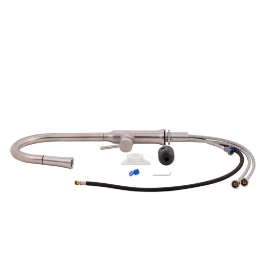 Смеситель для кухни Qtap Baruska с выдвижным изливом QTBAR9137103UN Brushed Nickel PVD купить в САНН Одесса, изображение 5
