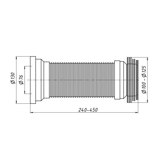 Гибкая труба для унитаза Lidz (WHI) 60 01 G001 01 длина 450 мм купить в САНН Одесса, изображение 2