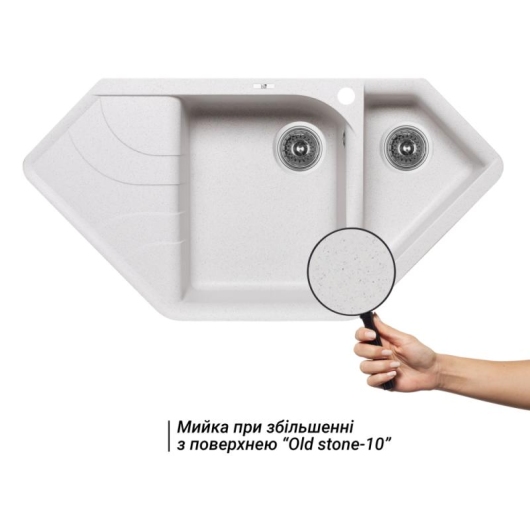 Кухонная мойка с дополнительной чашей Lidz 1000x500/225 STO-10 (LIDZSTO101000500225) купить в САНН Одесса, изображение 3