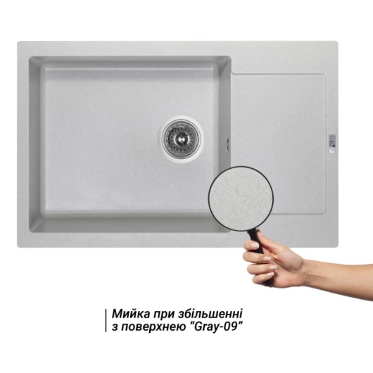 Кухонная мойка Lidz 781x510/200 GRA-09 (LIDZGRA09781510200) купить в САНН Одесса, изображение 3