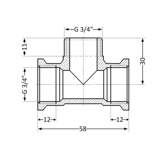 Тройник Thermo Alliance Standart 3/4" ВНВ SD41520 купить в САНН Одесса, изображение 2