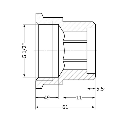 Удлинитель латунный Thermo Alliance Standart 1/2"ВН, L=50 мм SD4221550 купить в САНН Одесса, изображение 2