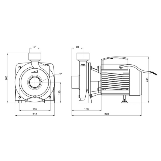 Насос поверхностный центробежный Thermo Alliance CPm200/2 1,5 кВт, 380 В купить в САНН Одесса, изображение 2