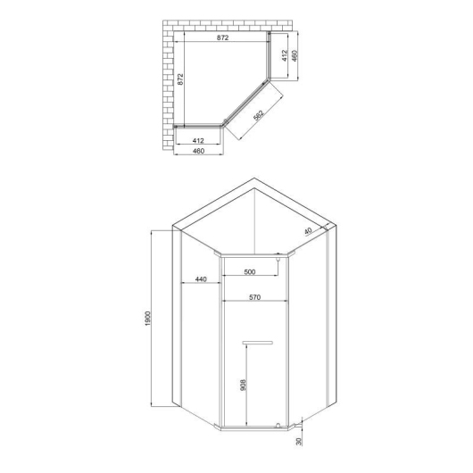 Душевая кабина Lidz Dozorca SC90x90.CRM.LOW.TR, стекло прозрачное 6 мм без поддона купить в САНН Одесса, изображение 2
