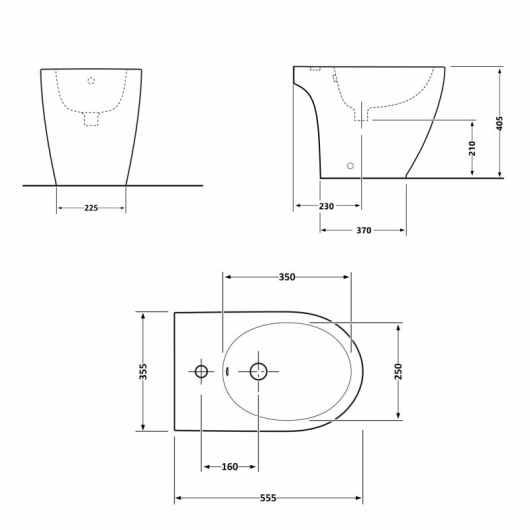 Биде напольное Qtap Presto 540×340×400 White QTPRE29W43056 купить в САНН Одесса, изображение 2
