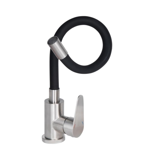 Смеситель для кухни Lidz Vida 015F3 с гибким изливом (k35) LDVID015F3BLA43358 Black купить в САНН Одесса, изображение 3