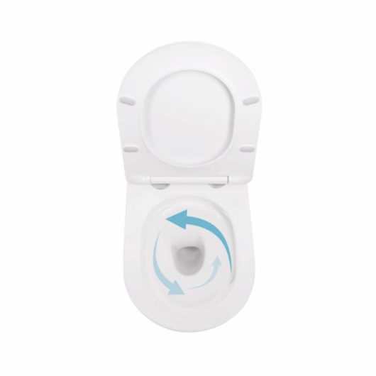 Унитаз подвесной Qtap Robin New безободковый с сиденьем Soft-close QT13332381АSW купить в САНН Одесса, изображение 6