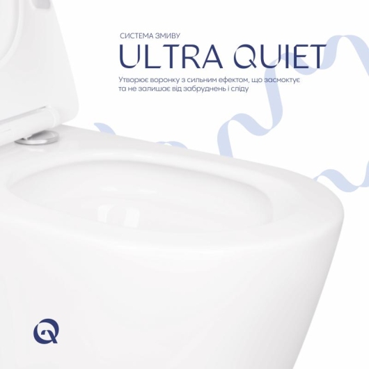 Унитаз подвесной Qtap Scorpio безободковый Ultra Quiet с сиденьем Soft-close QT14332380AW купить в САНН Одесса, изображение 6