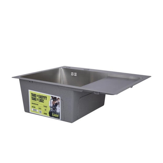 Мойка для кухни интегрированная Lidz Handmade H6350R крыло справа (LDH6350BRUR45587) Brushed Steel 3,0/1,0 мм купить в САНН Одесса, изображение 3