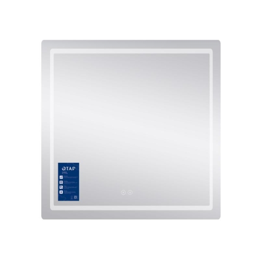 Зеркало Qtap Mideya 800x800 с LED-подсветкой Touch, с антизапотеванием, диммером QT2078NCF8080W купить в САНН Одесса, изображение 3