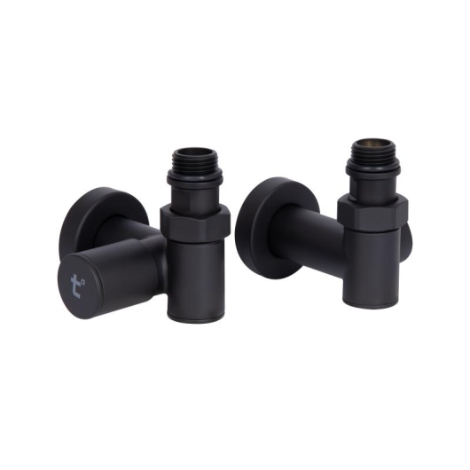 Комплект кранов Thermo Alliance Standart 1/2" черный, для полотенцесушителя угловой SF395W15HEB купить в САНН Одесса, изображение 3