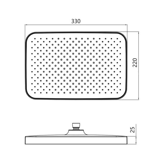 Лейка для верхнего душа Qtap Hlavova 330x220мм прямоугольная QTHLA107CRM45944 Chrome купить в САНН Одесса, изображение 2