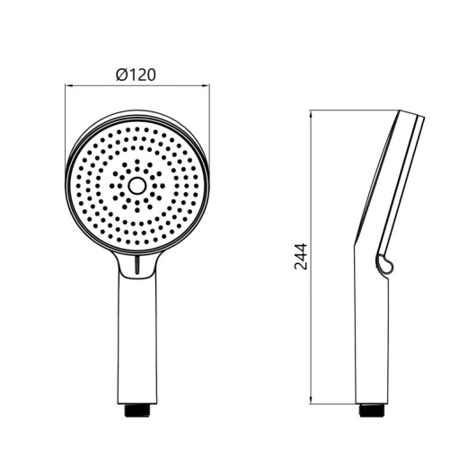 Лейка для ручного душа Qtap Rucni D 130 мм округлая QTRUC125BLM45951 Black Matt купить в САНН Одесса, изображение 2
