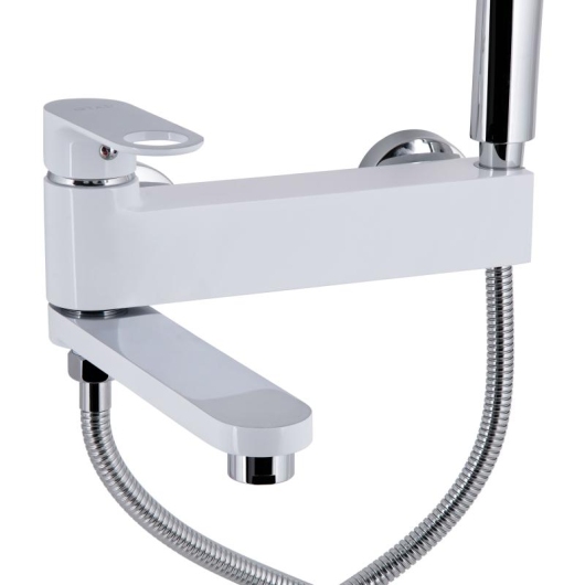 Смеситель для ванны Qtap Jay с поворотным изливом (c душевым гарнитуром) QTJAY260CRW45554 Chrome/White купить в САНН Одесса, изображение 3