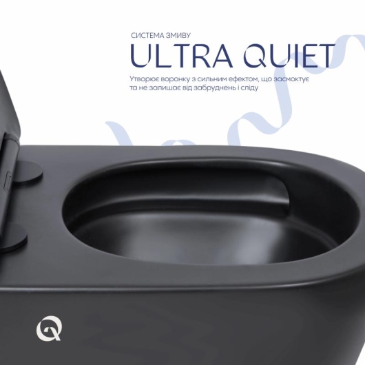 Унитаз подвесной Qtap Scorpio Ultra Quiet с сиденьем с сиденьем Soft-Close MATT BLACK QT14332380AMB купить в САНН Одесса, изображение 5