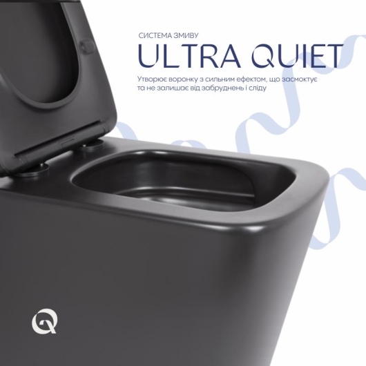 Унитаз подвесной Qtap Tern New Ultra Quiet с сиденьем с сиденьем Soft-Close MATT BLACK QT17332303ASMB купить в САНН Одесса, изображение 5