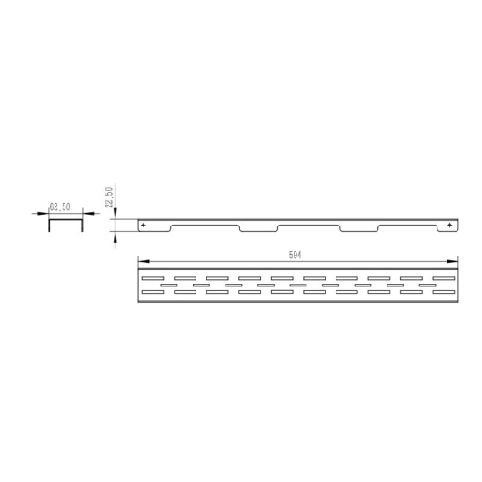 Решетка для линейного трапа Qtap Grate FD600 (BLA) купить в САНН Одесса, изображение 2