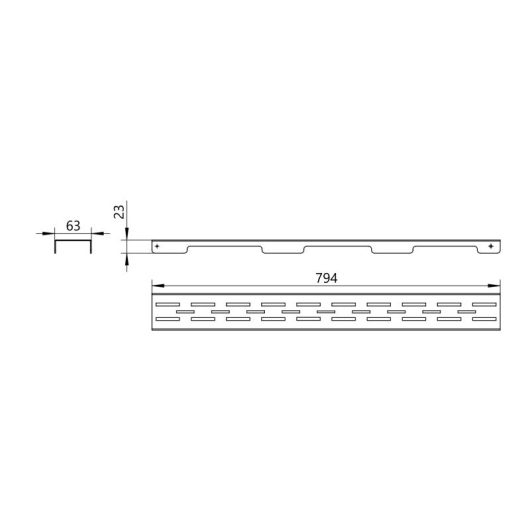 Решетка для линейного трапа Qtap Grate FD800 (BLA) купить в САНН Одесса, изображение 2