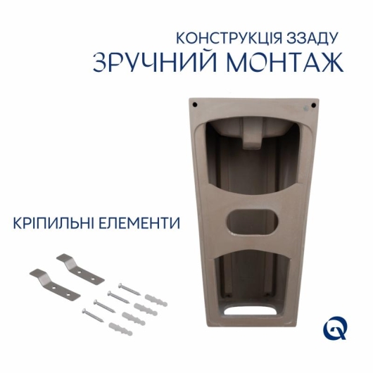 Комплект Qtap Tern: Раковина напольная моноблок 440х380х830 мм White + Донный клапан PU02O купить в САНН Одесса, изображение 6