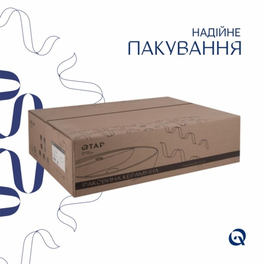 Комплект Qtap Cardinal: Раковина подвесная / накладная овальная 565х400х130 мм White + Донный клапан PU02 купить в САНН Одесса, изображение 6