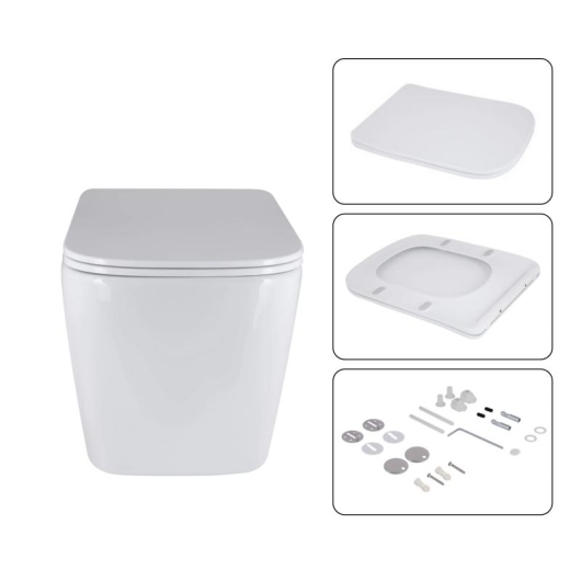 Готове рішення Qtap для ванної кімнати: підвісний унітаз Tern Ultra Quiet 525x345x360 + комплект інсталяції Nest 4 в 1 (квадратна клавіша Chrome) купити в САНН Одеса, зображення 7