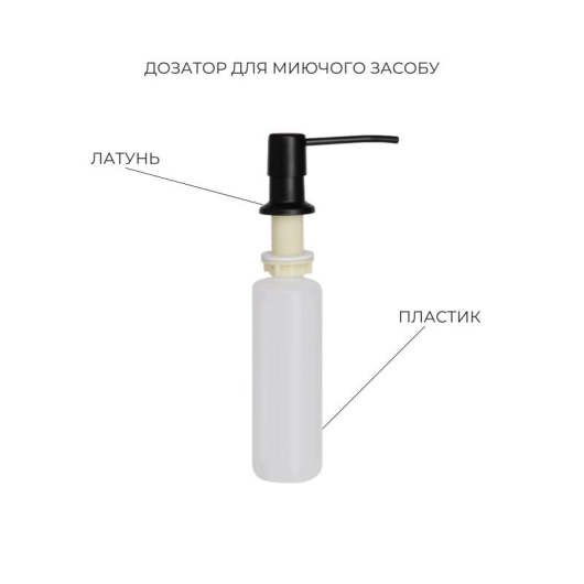 Комплект Lidz Handmade H7843 Мойка для кухни с двумя чашами интегрированная BlackPVD в комплекте с дозатором + Lidz K01B Корзина для кухонной мойки купить в САНН Одесса, изображение 5