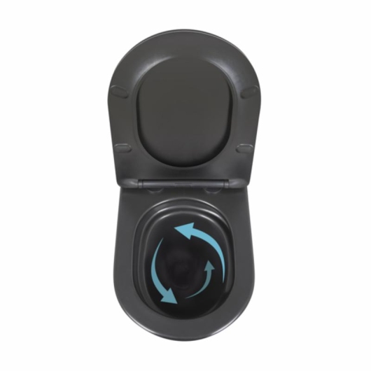 Унитаз подвесной Qtap Robin New Ultra Quiet с сиденьем с сиденьем Soft-Close MATT BLACK QT13332381АSMB купить в САНН Одесса, изображение 6