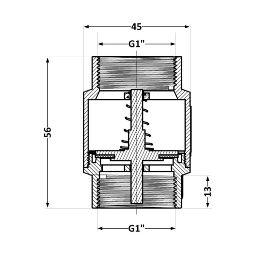 Обратный клапан Thermo Alliance Standart 1"ВВ с латунным штоком TAS240W25 купить в САНН Одесса, изображение 2