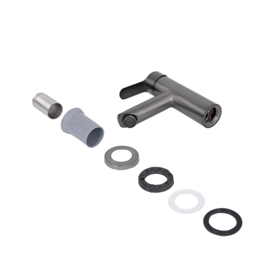 Смеситель для раковины Brinex Pure 001F низкий  Gunmetal Black BRIPUR001FGRP купить в САНН Одесса, изображение 7