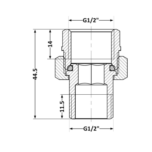 Сгон-американка Thermo Alliance Standart 1/2"ВН никель, прямой TAS190W15 купить в САНН Одесса, изображение 2