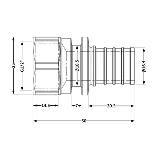 Переходних под натяжную гильзу Icma №1033 d20х2,8-1/2"В 851033ADGW05 купить в САНН Одесса, изображение 2