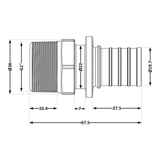Переходних под натяжную гильзу Icma №1034 d25х3,5-1"З 851034AFGX05 купить в САНН Одесса, изображение 2