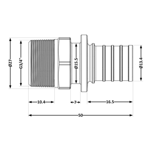 Переходних под натяжную гильзу Icma №1034 d16х2,2-3/4"З 851034AEBO05 купить в САНН Одесса, изображение 2