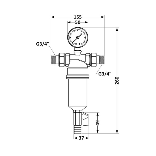 Фильтр самопромывной Thermo Alliance Standart 3/4" тонкой очистки, пластиковая колба TAS128W20 купить в САНН Одесса, изображение 2