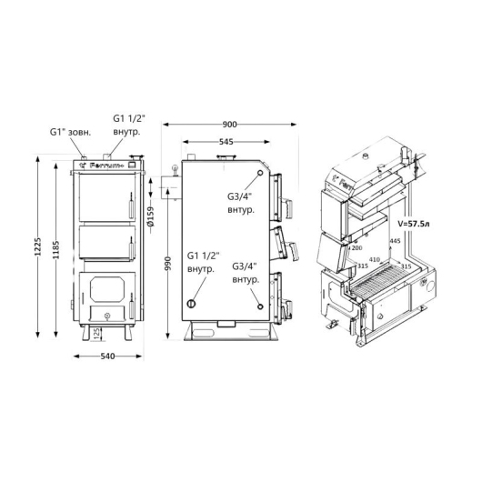 Котел твердотопливный стальной Thermo Alliance Ferrum Plus V 5.0 FSF+ 14 купить в САНН Одесса, изображение 2