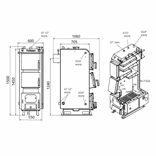 Котел твердотопливный стальной Thermo Alliance Vulcan V 5.0 SF 27 купить в САНН Одесса, изображение 2