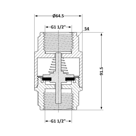 Обратный клапан с латунным штоком Thermo Alliance Forte 1 1/2"ВВ никель TAF240W40 купить в САНН Одесса, изображение 2