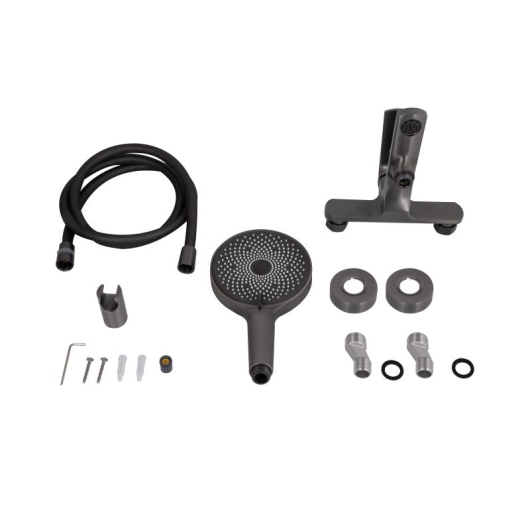 Смеситель для ванны Qtap Slavonice (c душевым гарнитуром) QTSLV259GMB48035 Gunmetal Black PVD купить в САНН Одесса, изображение 7