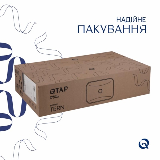 Раковина накладная Qtap Tern 480x370x135 мм, Marble, прямоугольная, с донным клапаном QT17116069MR купить в САНН Одесса, изображение 6