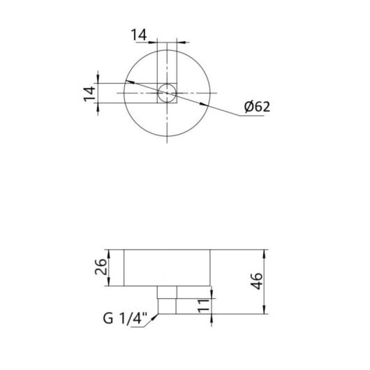 Манометр гліцериновий Thermo Alliance Forte d63 мм, 1/4"З із нижнім підключенням (латунь) 0-16 бар TAF170G16B купити в САНН Одеса, зображення 2