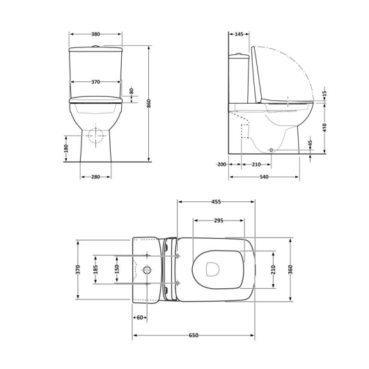 Унитаз напольный Qtap Crow Eco безободковый с сиденьем Soft-close QTCRO27W48750 купить в САНН Одесса, изображение 2